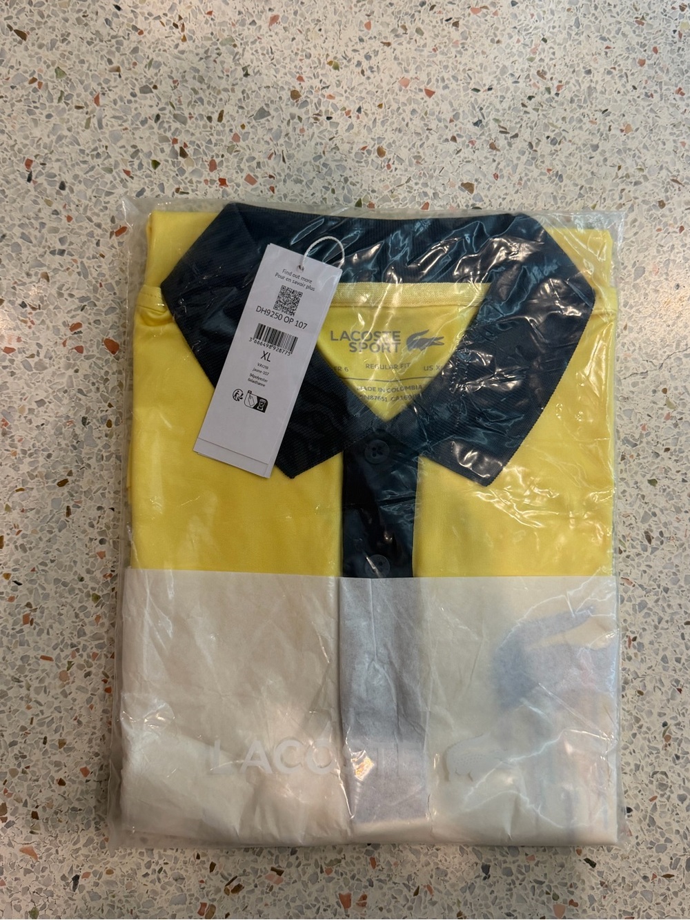 Lacoste Colorblock Polo in Yellow, White and Navy